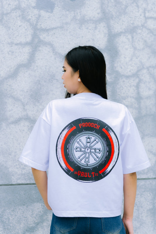 TRACK BURN CROPPED TEE