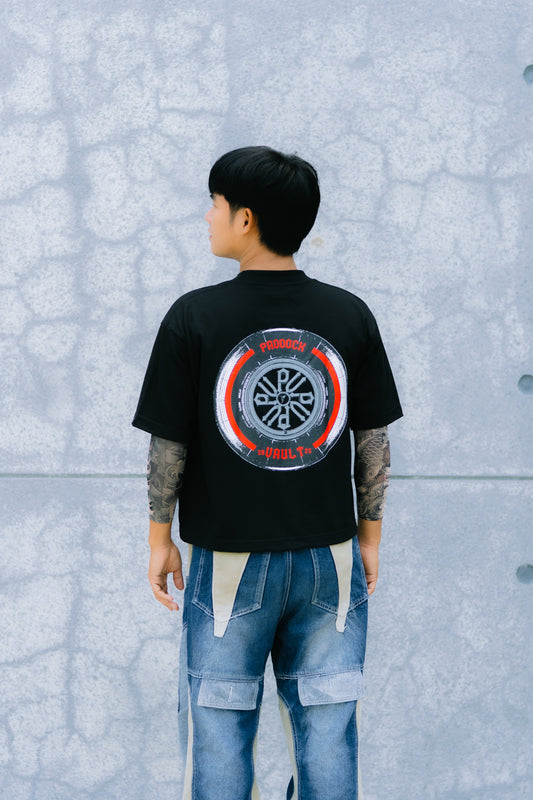 TRACK BURN CROPPED TEE