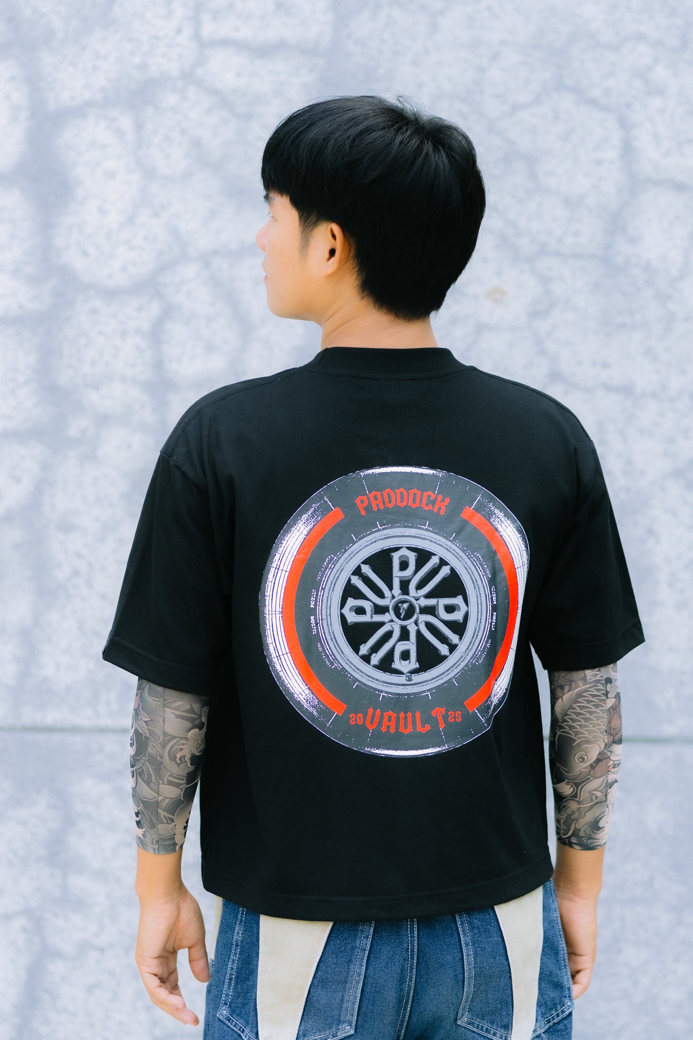 TRACK BURN CROPPED TEE