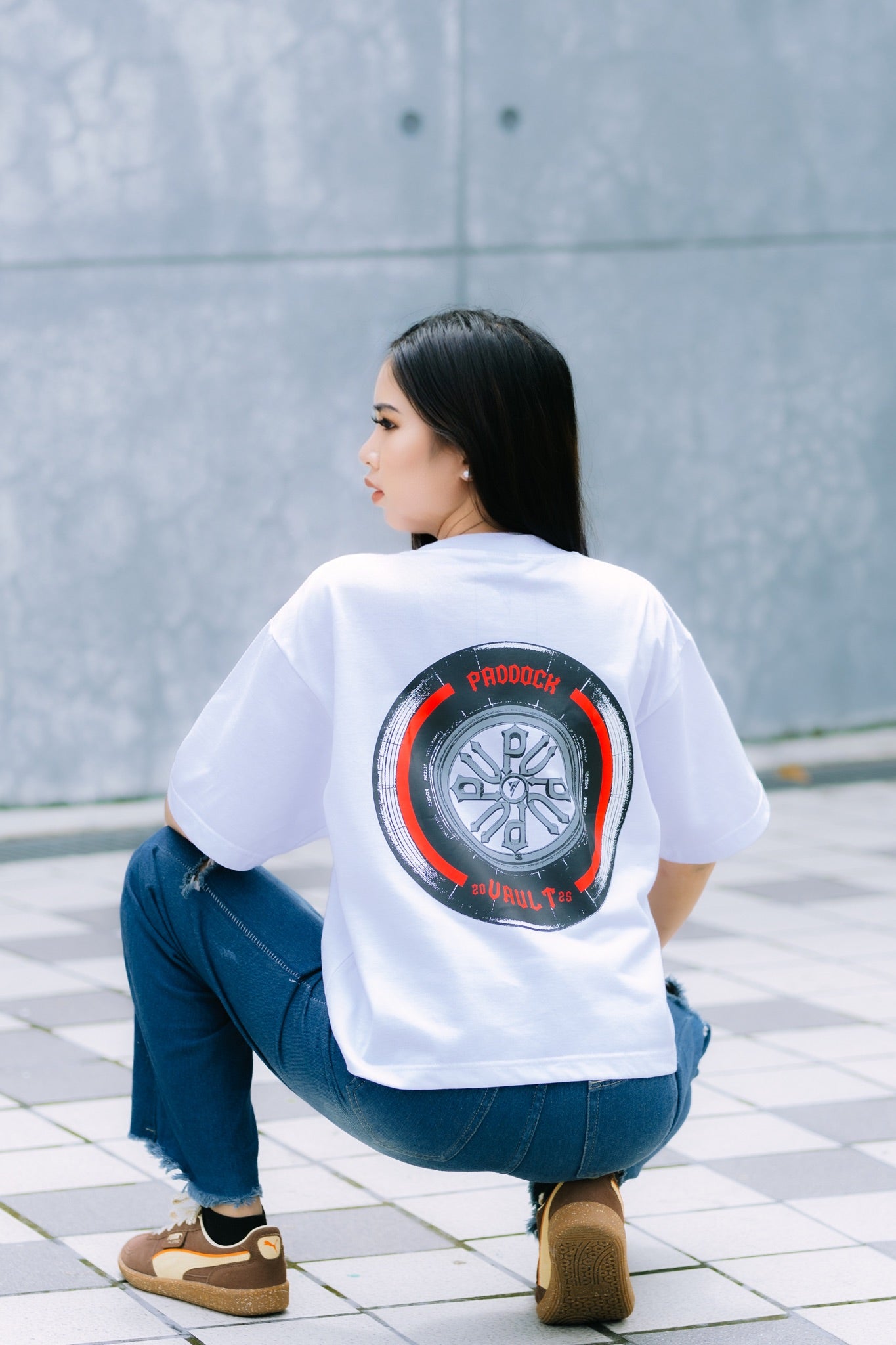 TRACK BURN CROPPED TEE