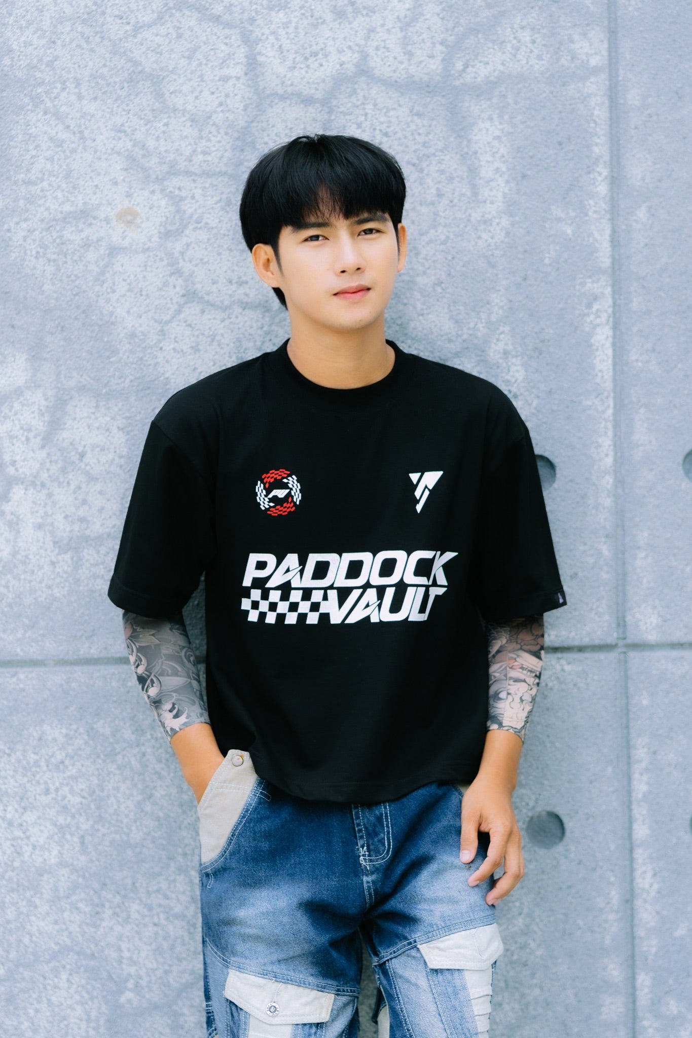 TRACK BURN CROPPED TEE