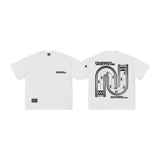 TRACKLINE CROPPED TEE | WHITE